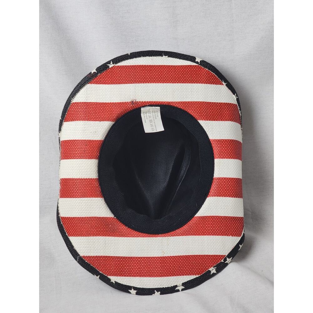 USA Western Cowboy Hat Straw Brim Classic American Flag Paper Hat Caps - Picture 9 of 9